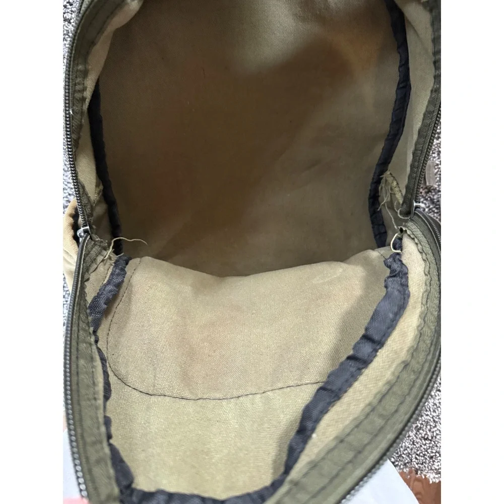 Vintage Ludandan Tan Canvas Backpack Rugged Outdoor Hiking Daypack Khaki